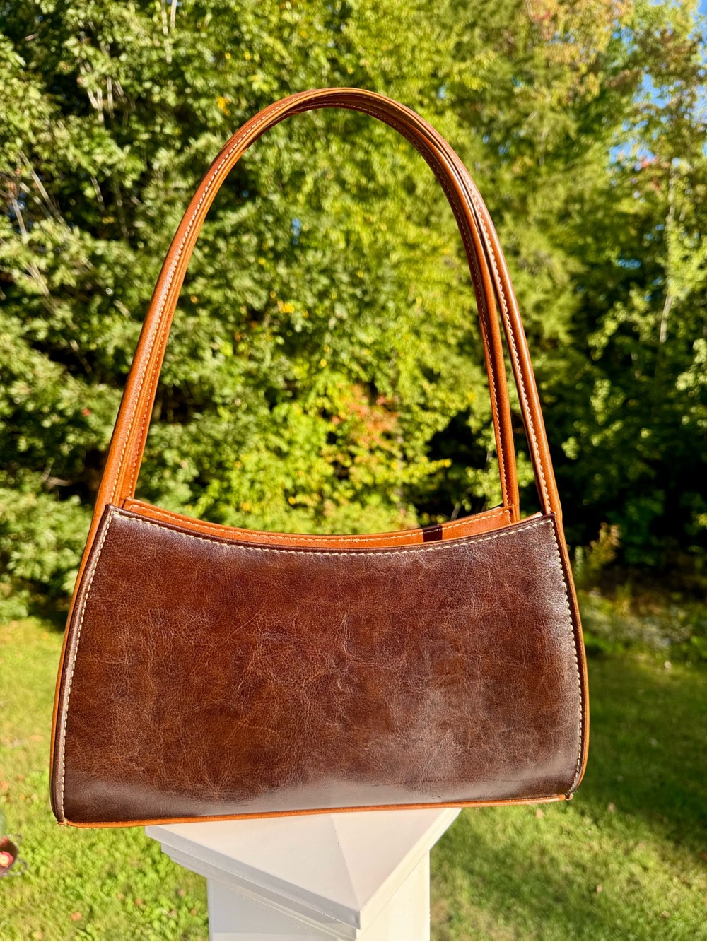 Chic Dark Brown Vegan Leather Shoulder Bag